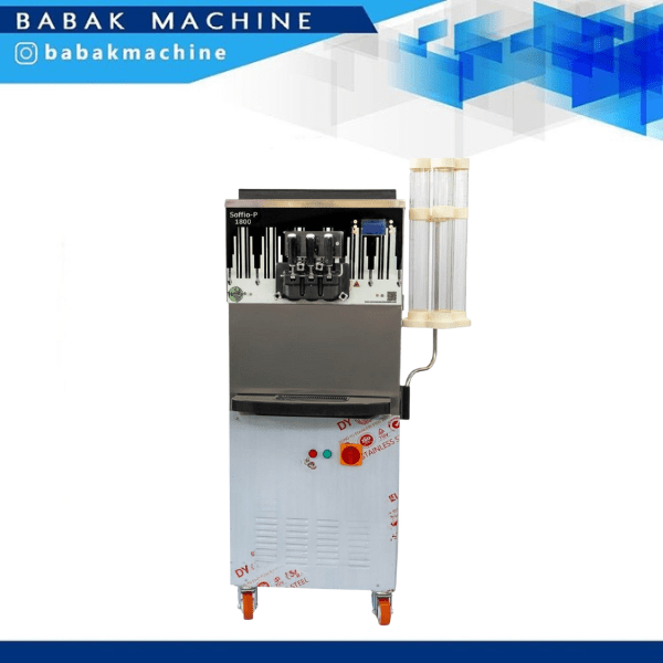 دستگاه بستنی ساز قیفی پمپی لبه رنگی تک فاز هلیلیت مدل Ellissee-p1600